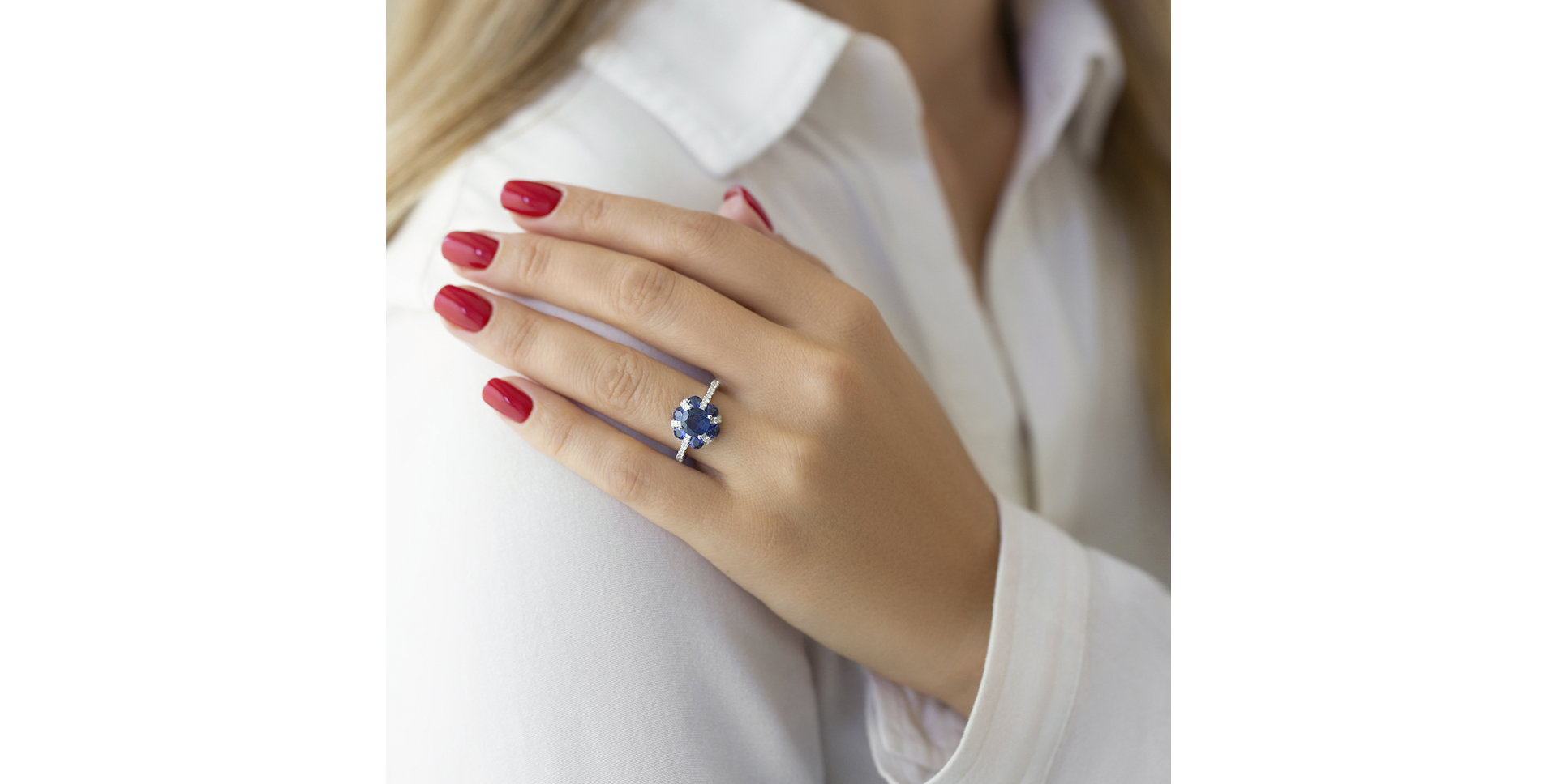 Prsteň so zafírmi a diamantmi Cleopatra Passion