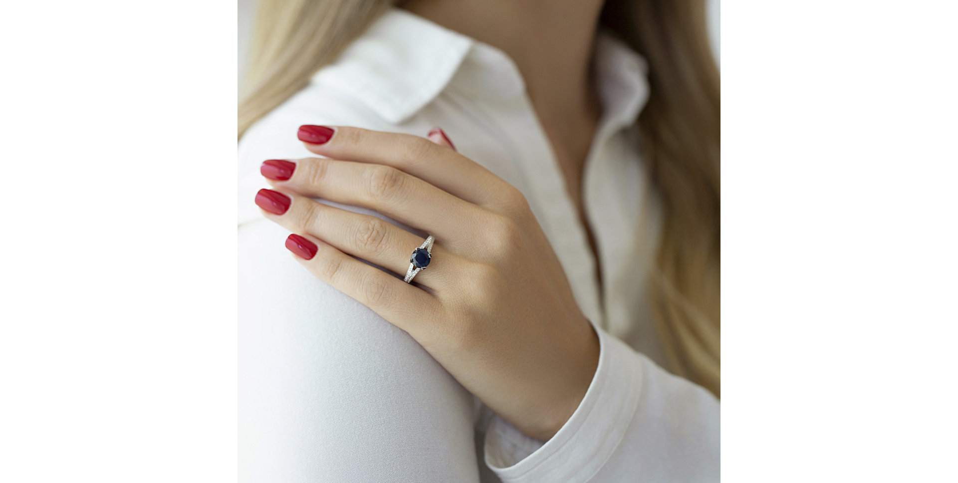 Prsteň s zafírom a diamantmi Las Vegas Sky