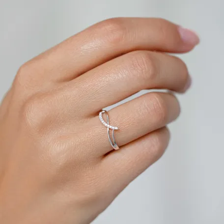 Prsteň s diamantmi Elegant Line