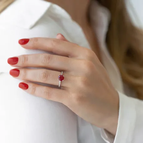 Prsteň s rubínom a diamantmi Sin Secret