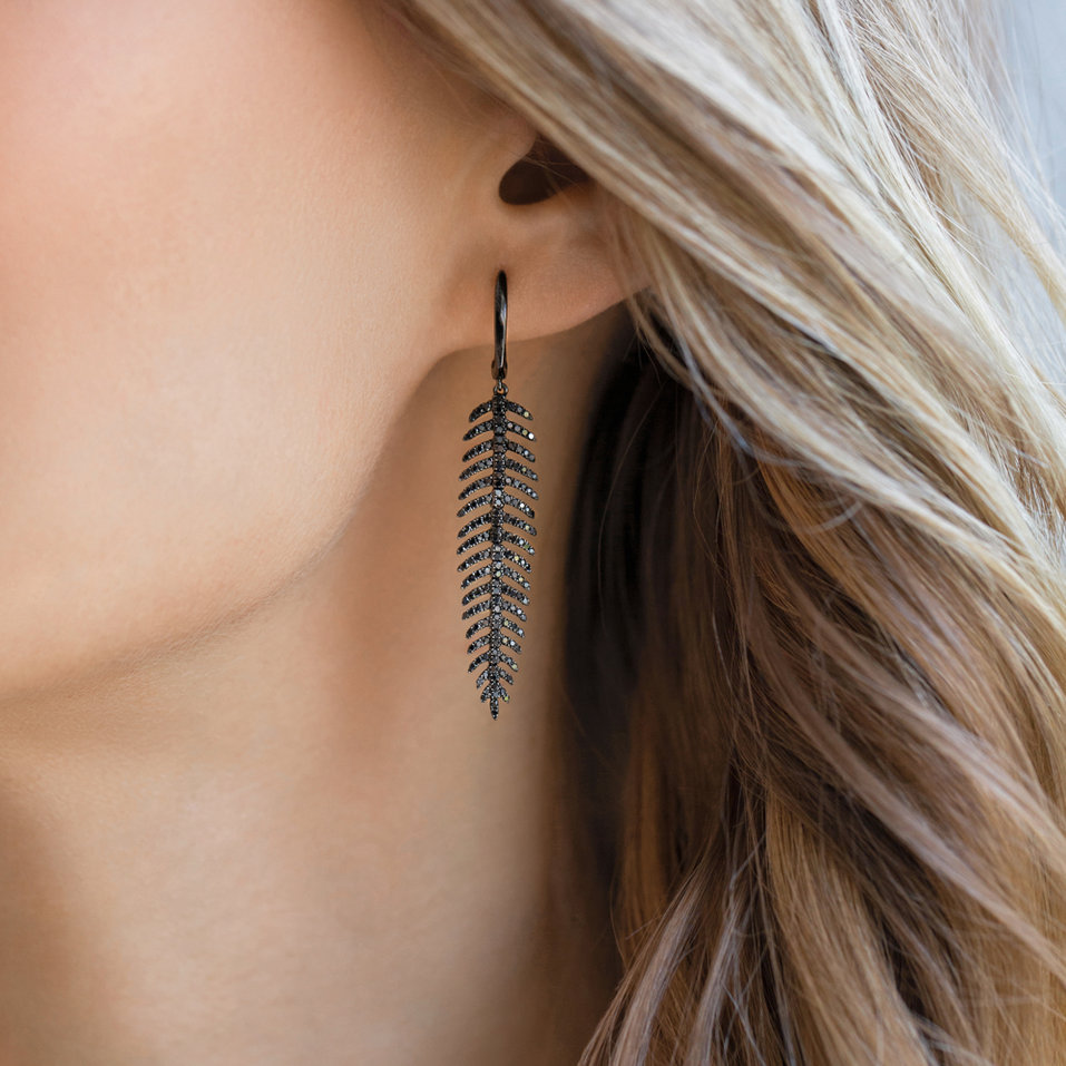 Náušnice s diamantmi Galaxy Feather