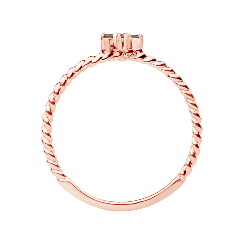 Prsteň s hnedými diamantmi Cross