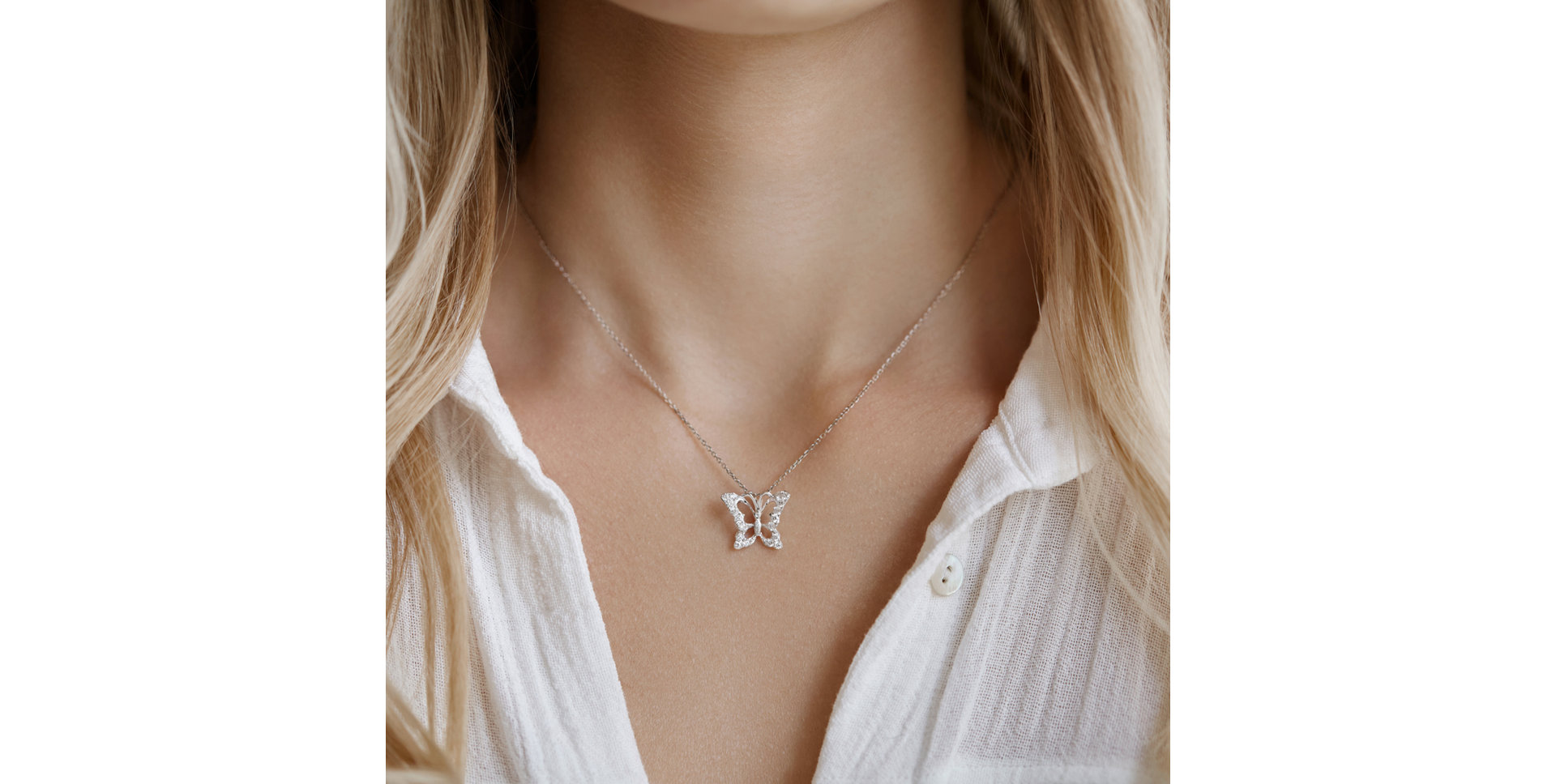 Přívěsok s hnedými diamantmi Butterfly Gem