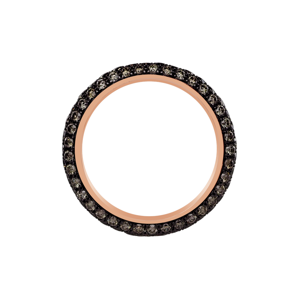 Prsteň s hnedými diamantmi Snake Secret