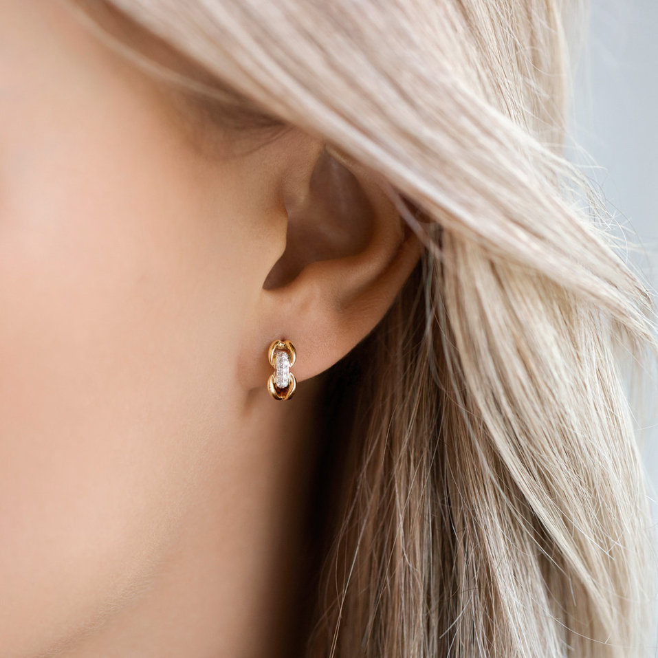 Náušnice s diamantmi Golden Lock