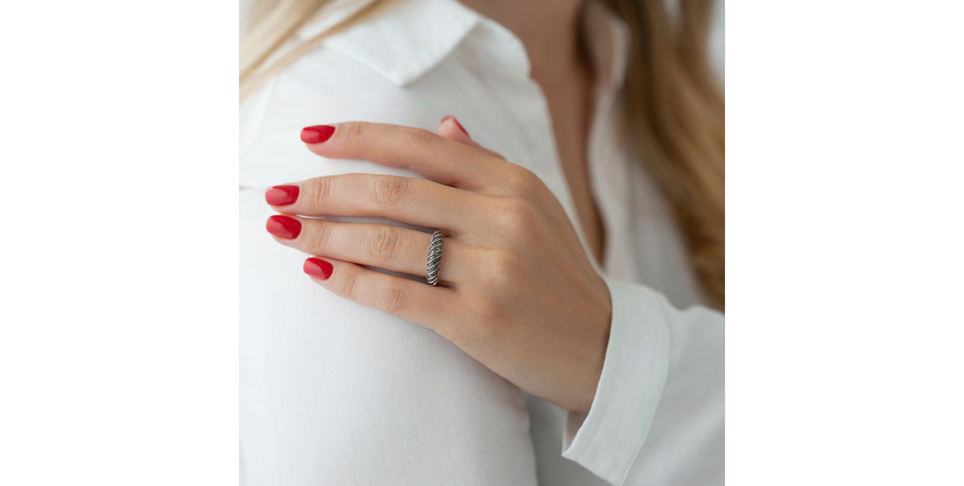 Prsteň s čiernymi diamantmi Precious Touch