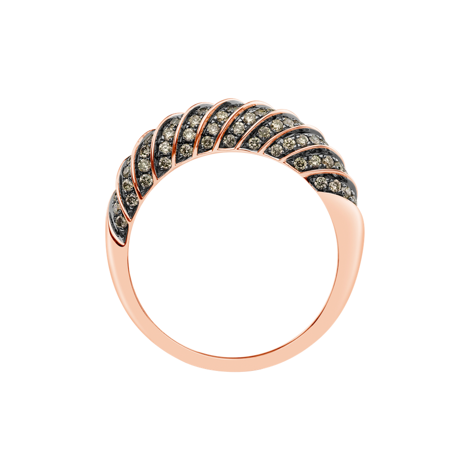 Prsteň s hnedými diamantmi Precious Touch