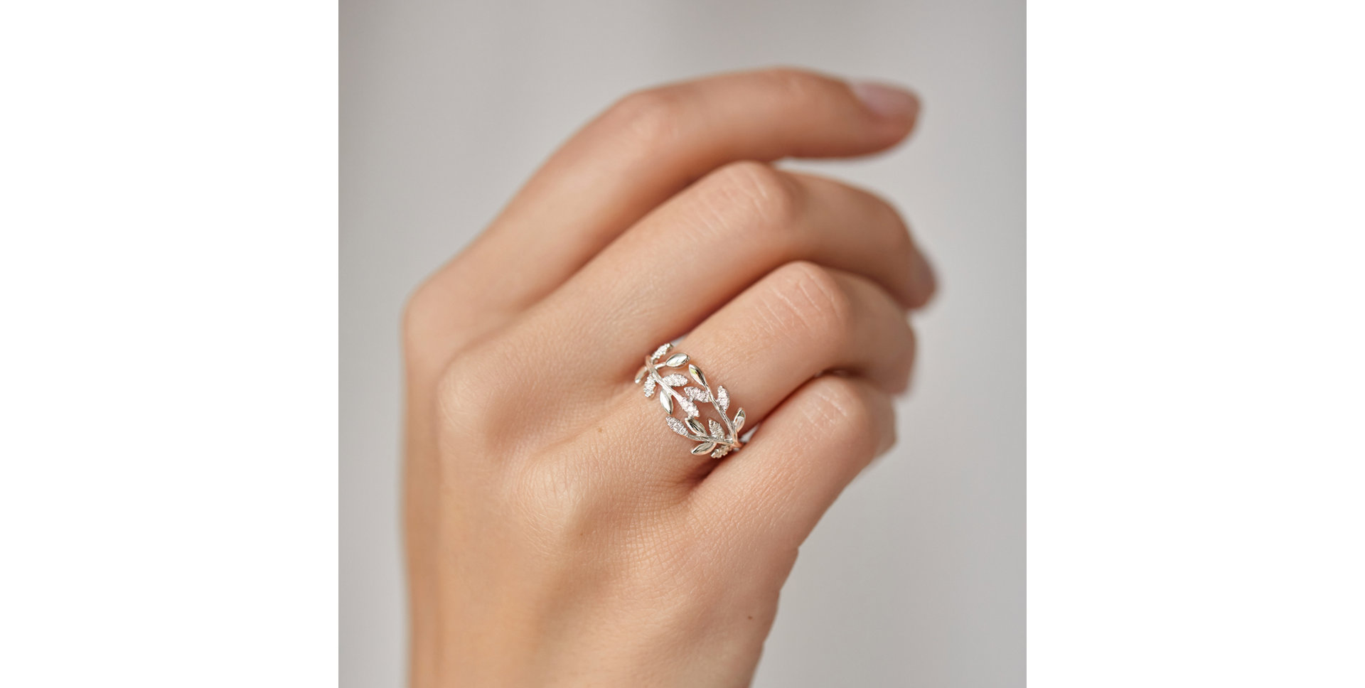 Prsteň s diamantmi Heavenly Leaves