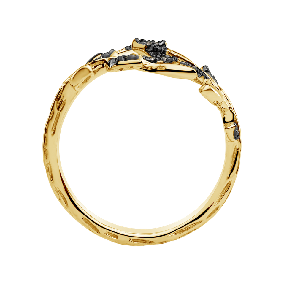 Prsteň s hnedými diamantmi Heavenly Leaves