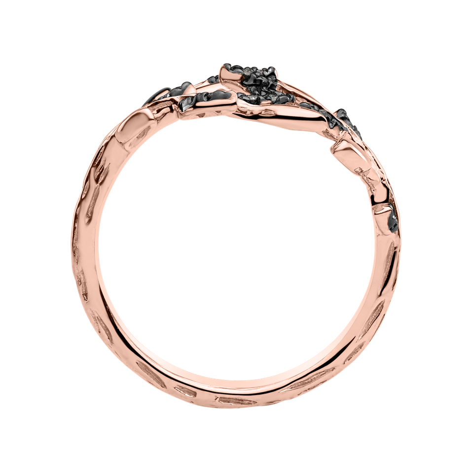 Prsteň s hnedými diamantmi Heavenly Leaves