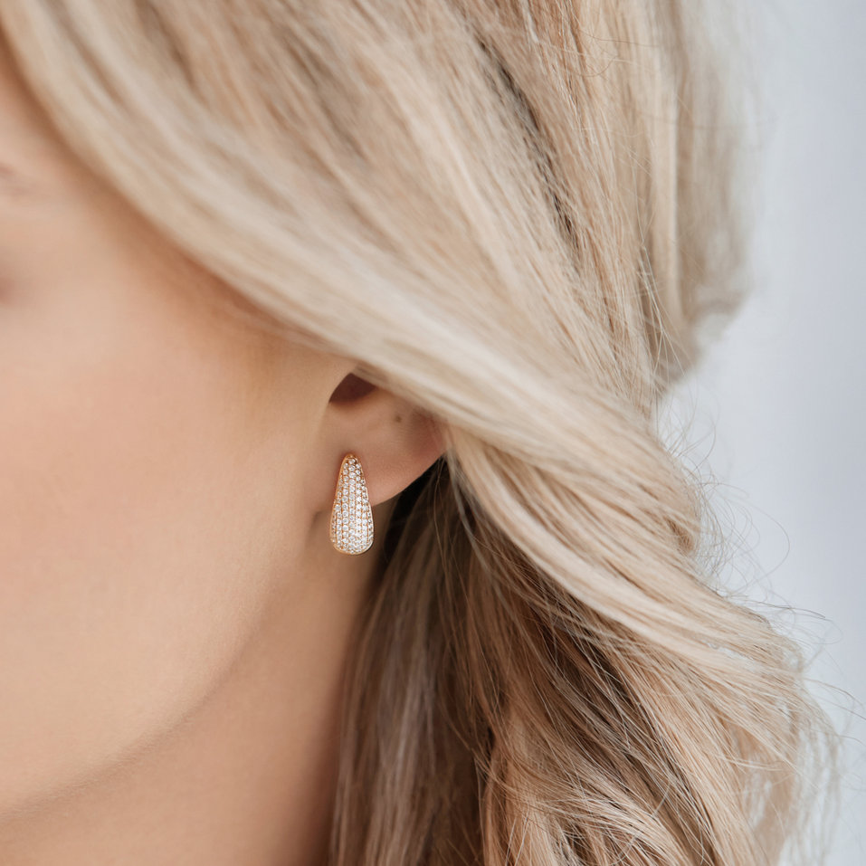 Náušnice s hnedými diamantmi Charming Gem