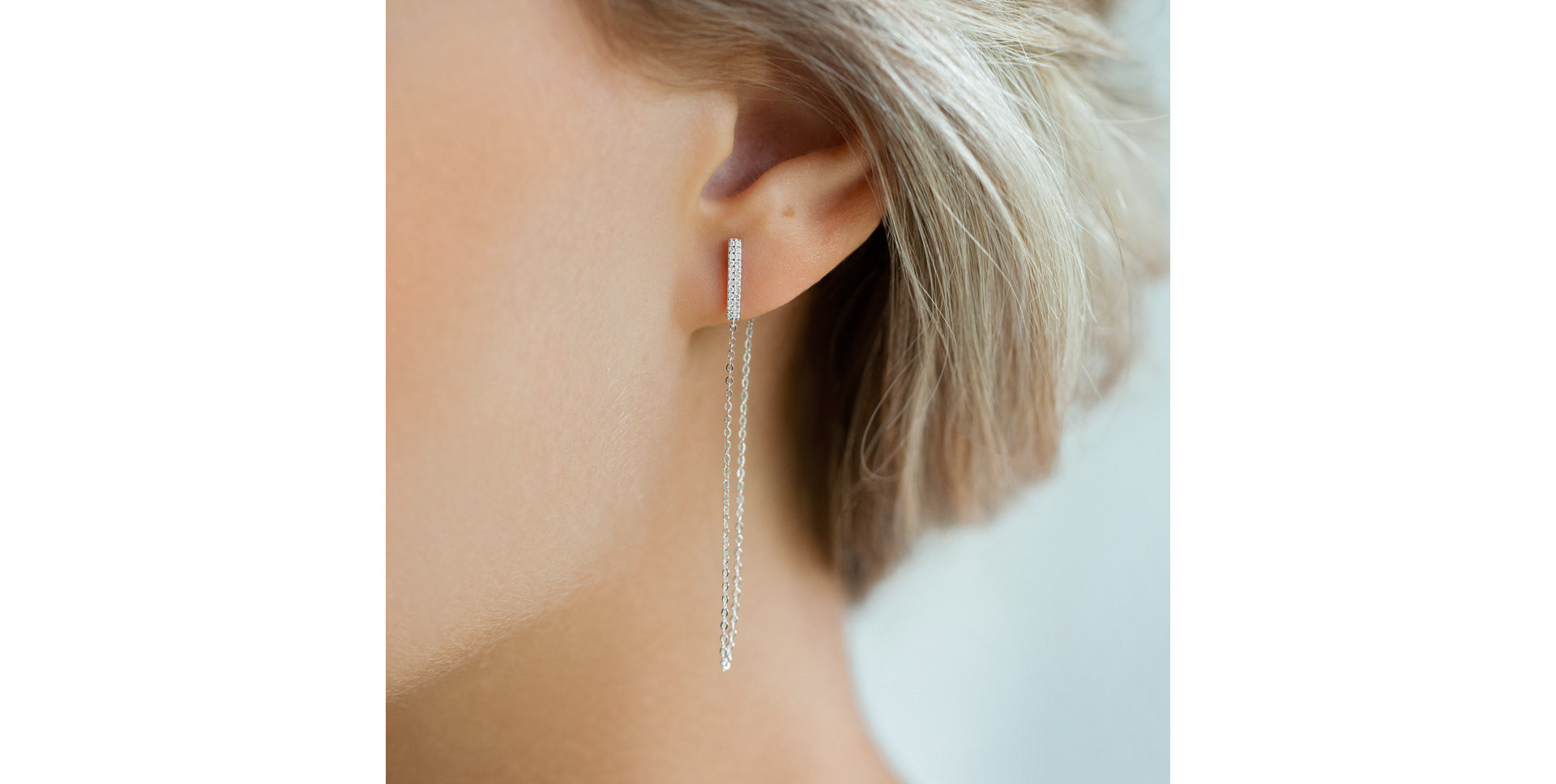 Náušnice s diamantmi Falling Rain