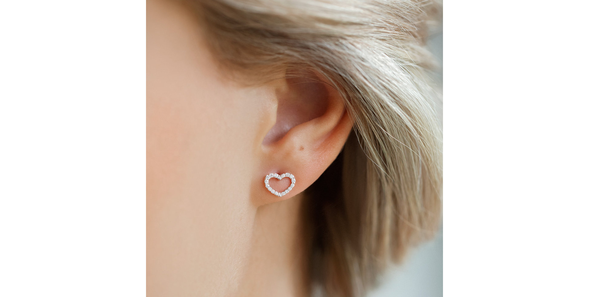 Náušnice s diamantmi Shiny Hearts