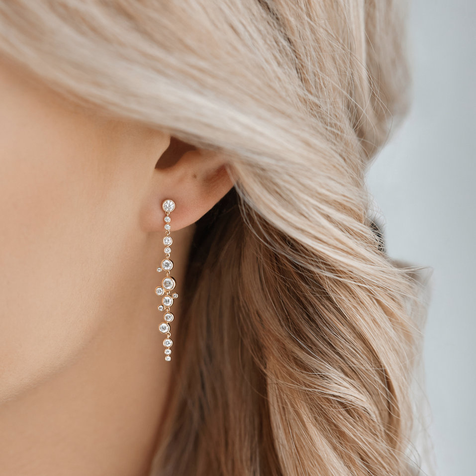 Náušnice s diamantmi Heaven Waterfall