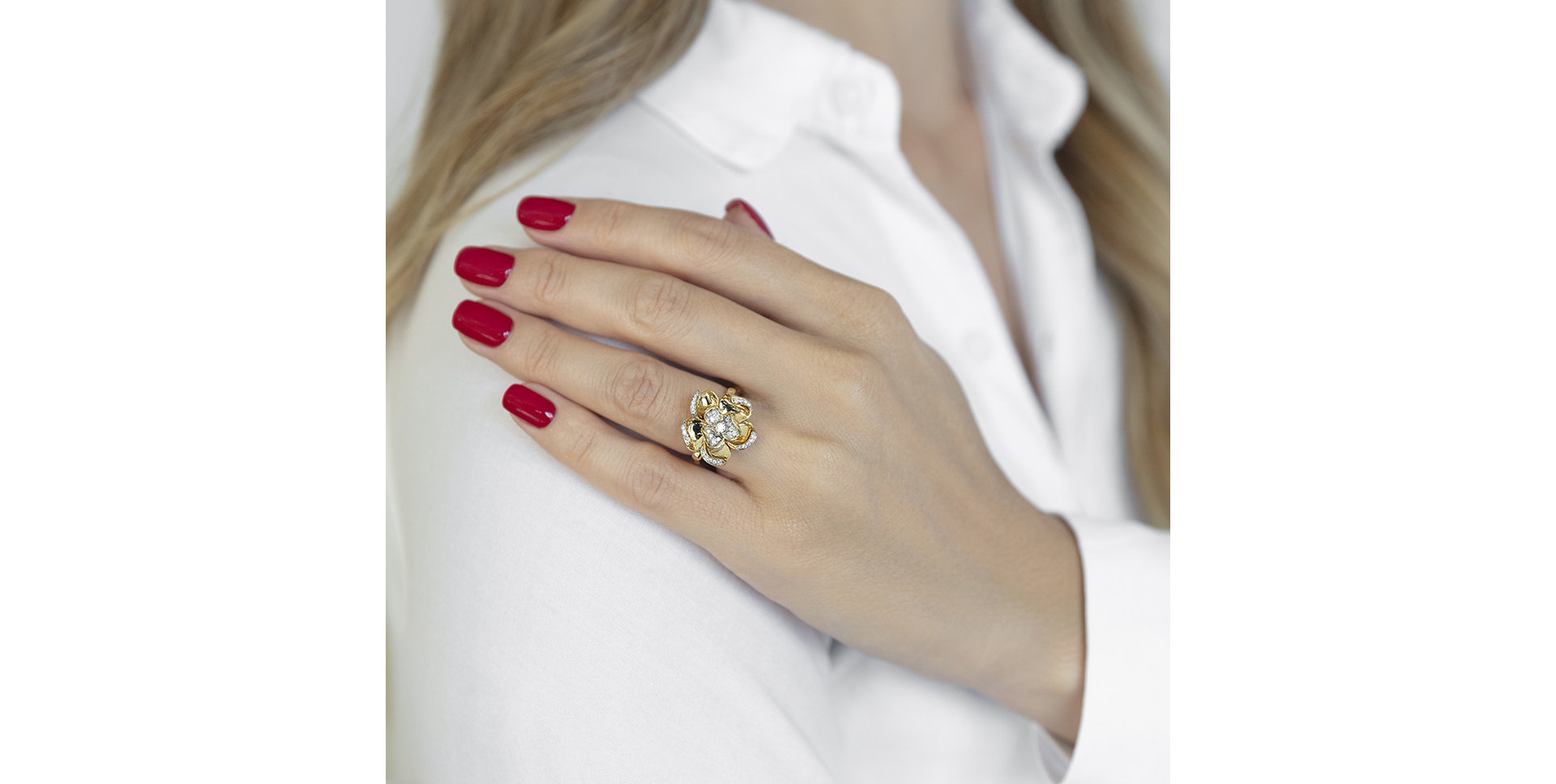 Prsteň s diamantmi Cherry Brandy