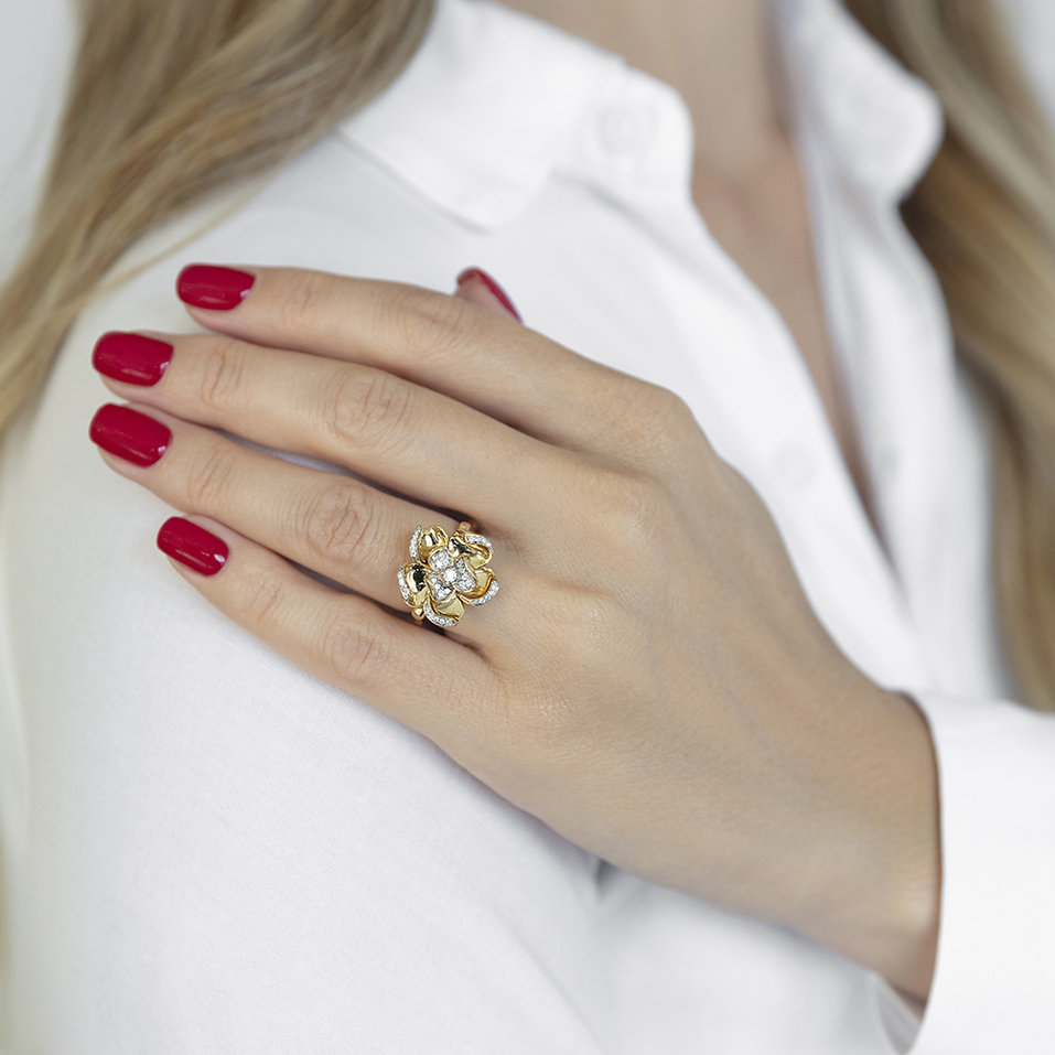 Prsteň s diamantmi Cherry Brandy