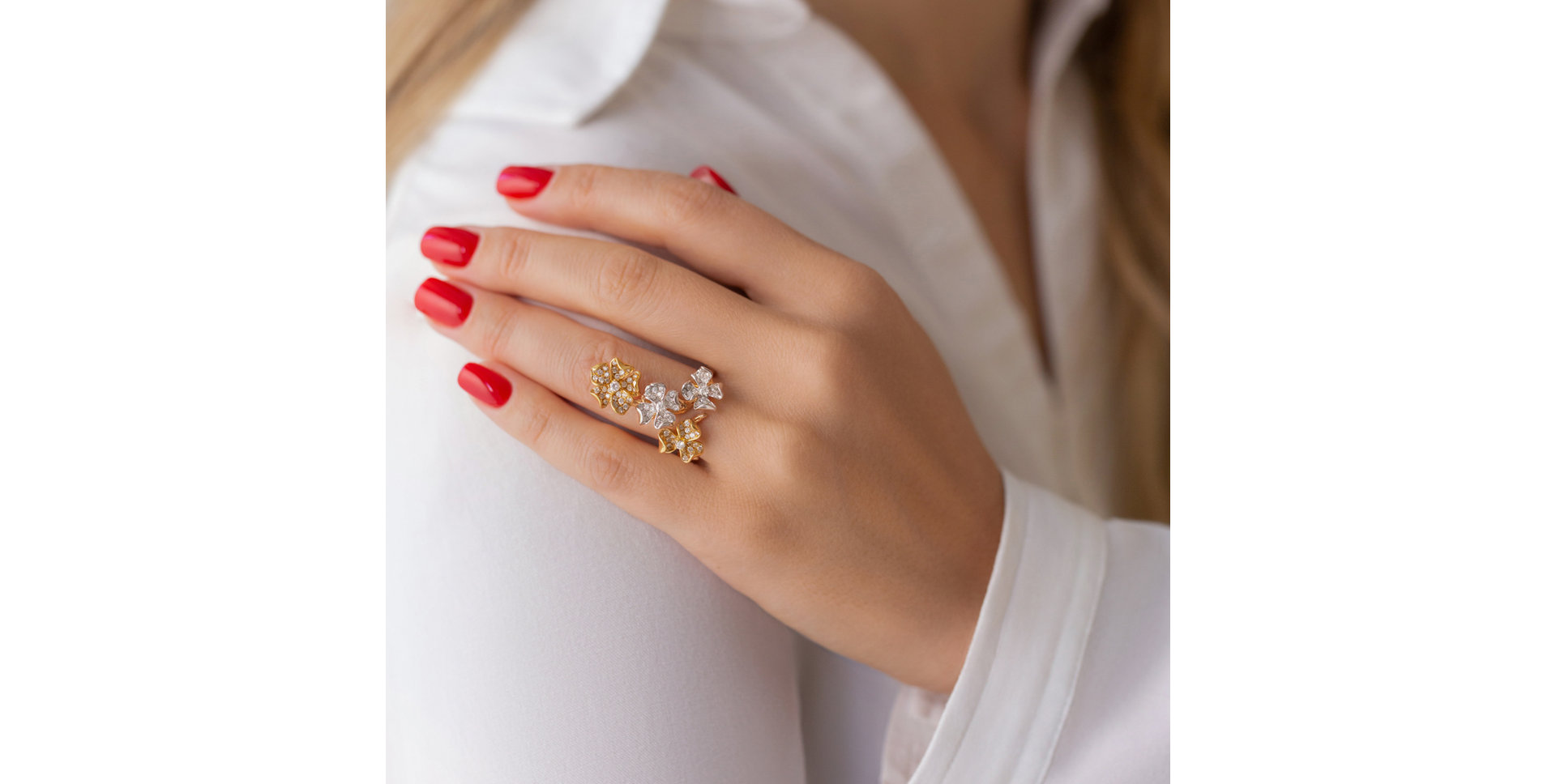 Prsteň s diamantmi Colorful Garden