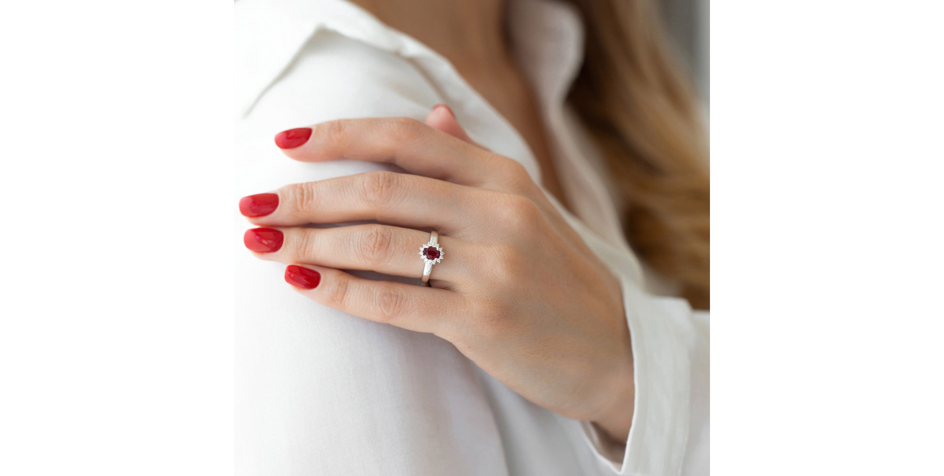 Prsteň s rubínom a diamantmi Space Courier