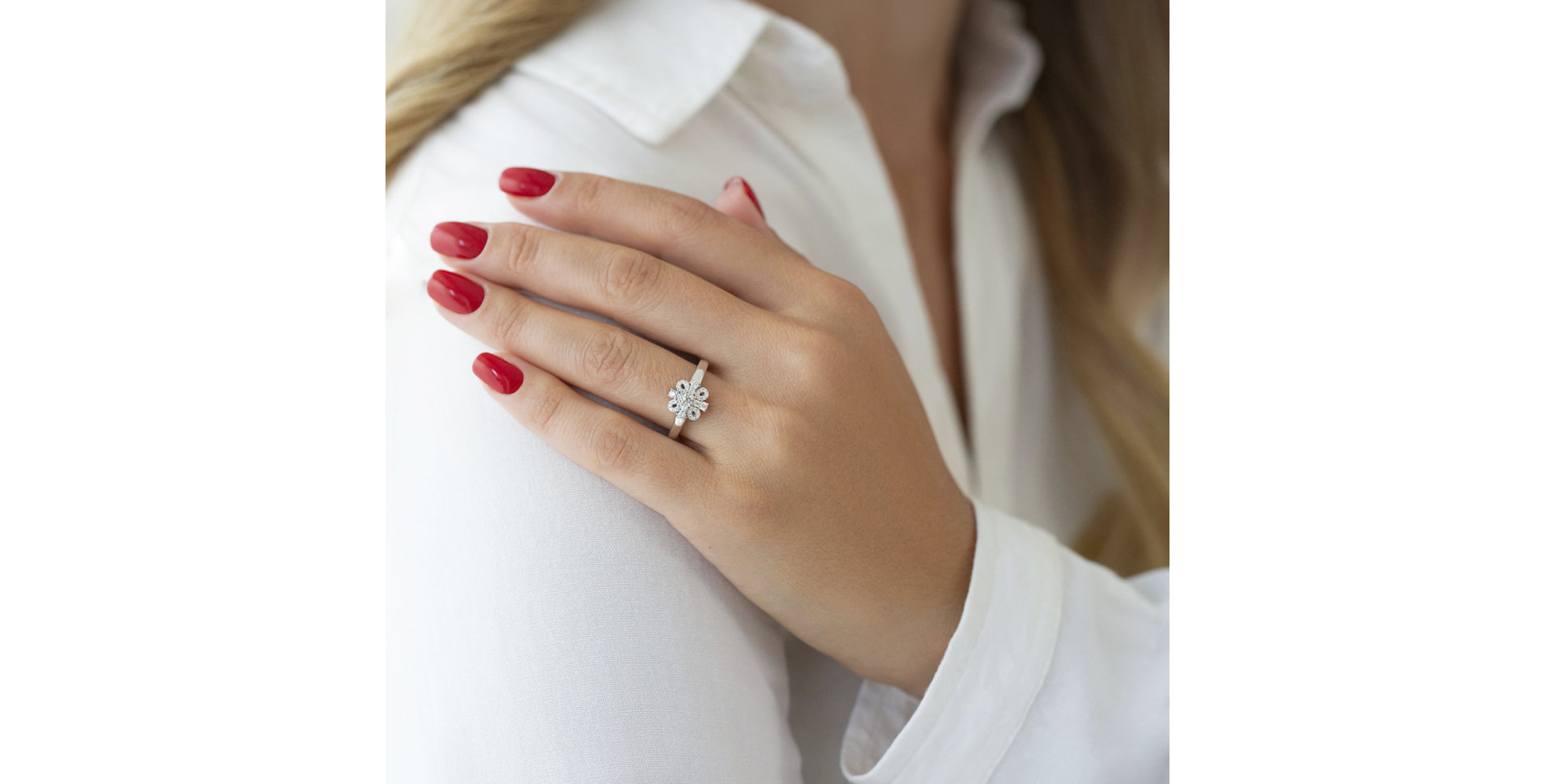 Prsteň s diamantmi Flower Miracle