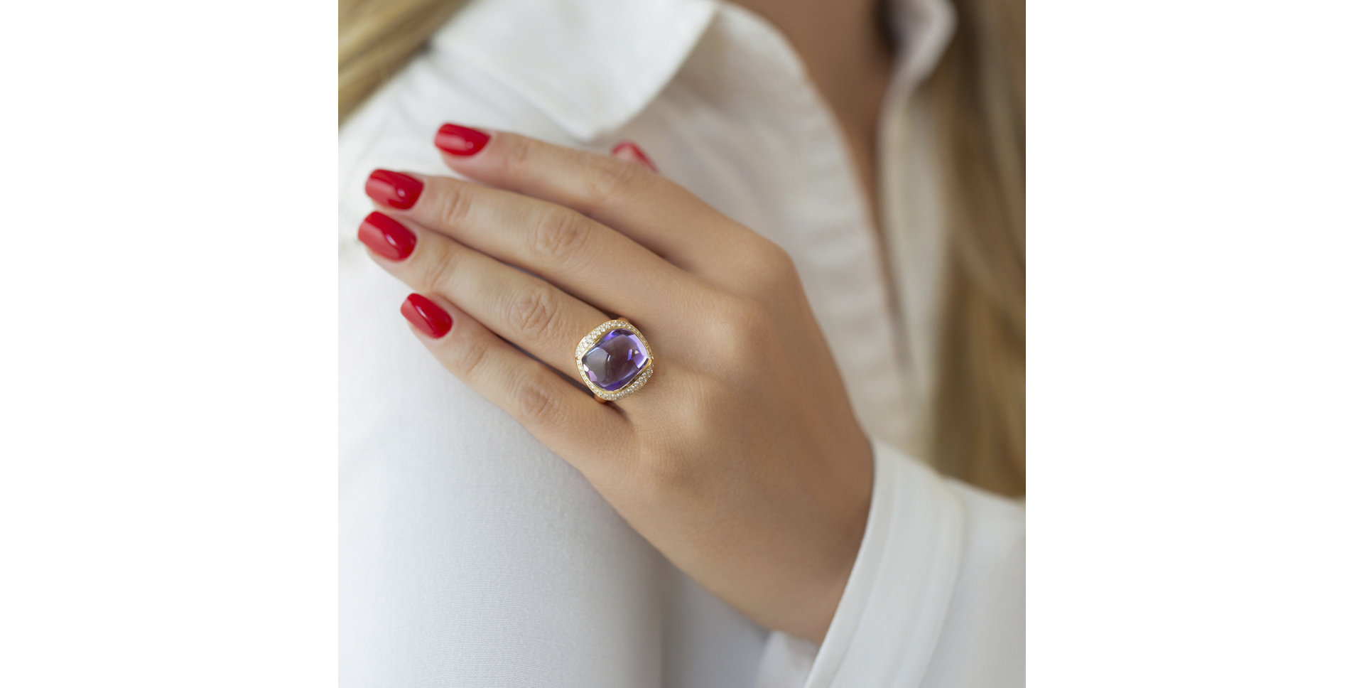 Prsteň s ametystom a diamantmi Duchess Treasure