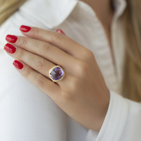 Prsteň s ametystom a diamantmi Duchess Treasure