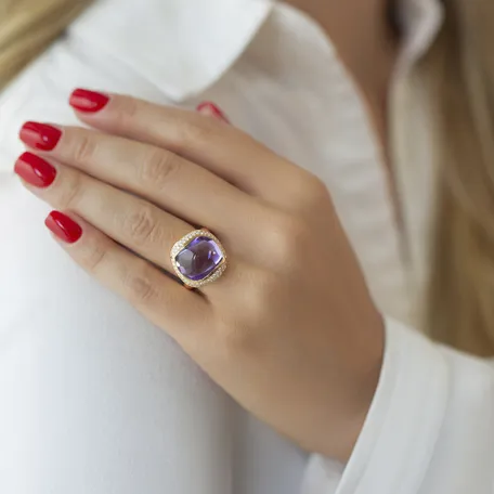 Prsteň s ametystom a diamantmi Duchess Treasure
