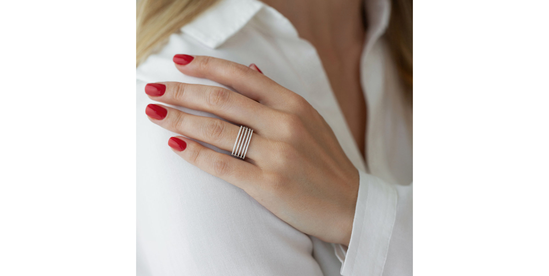 Prsteň s diamantmi Sparkle Line