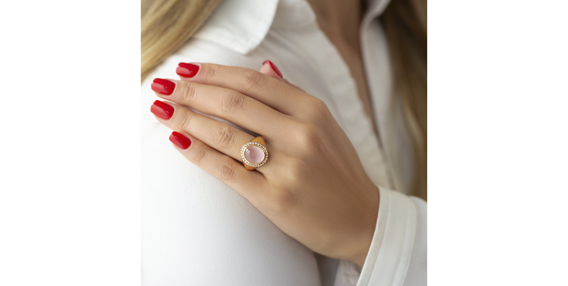 Prsteň s ruženínom a diamantmi Mistress Moonlight