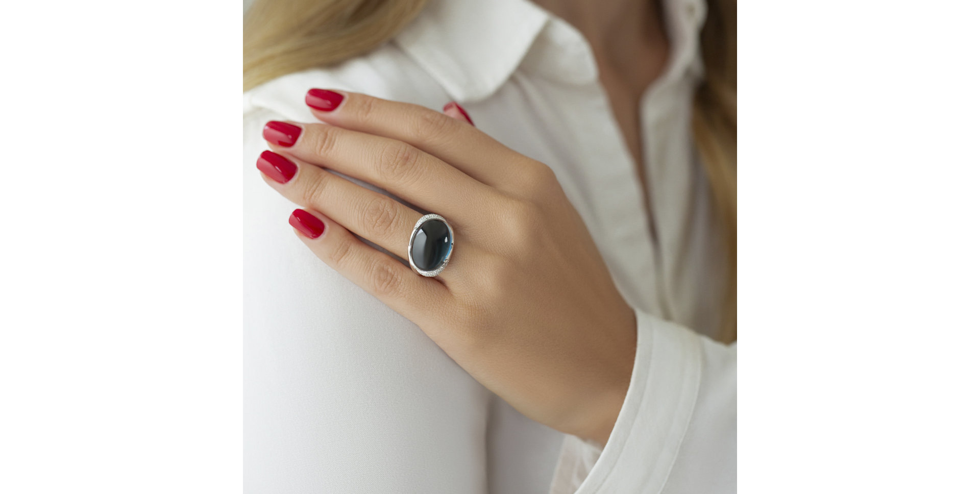 Prsteň s mesačným kameňom a diamantmi Gem Miracle