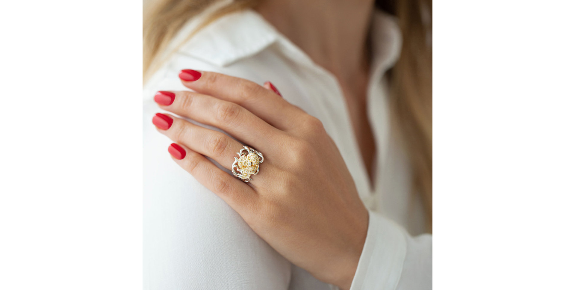 Prsteň s diamantmi Flower Mystery