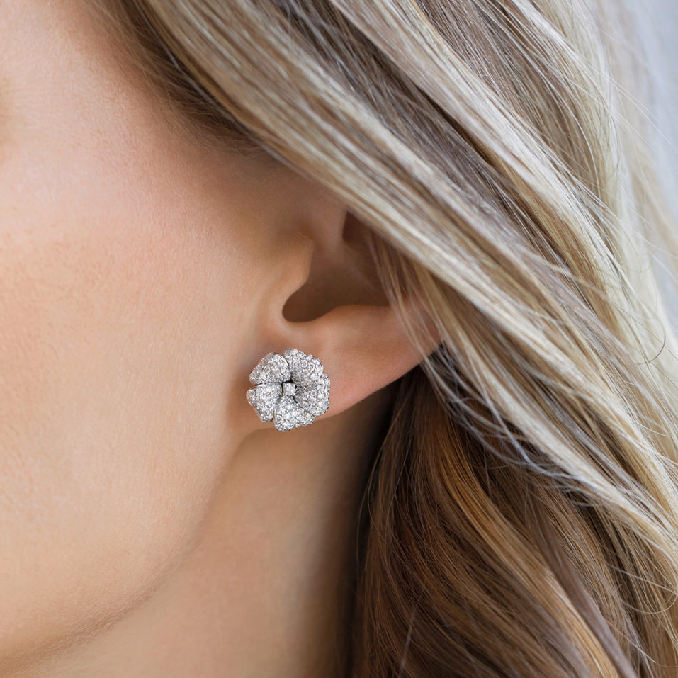 Náušnice s diamantmi Fun Flower