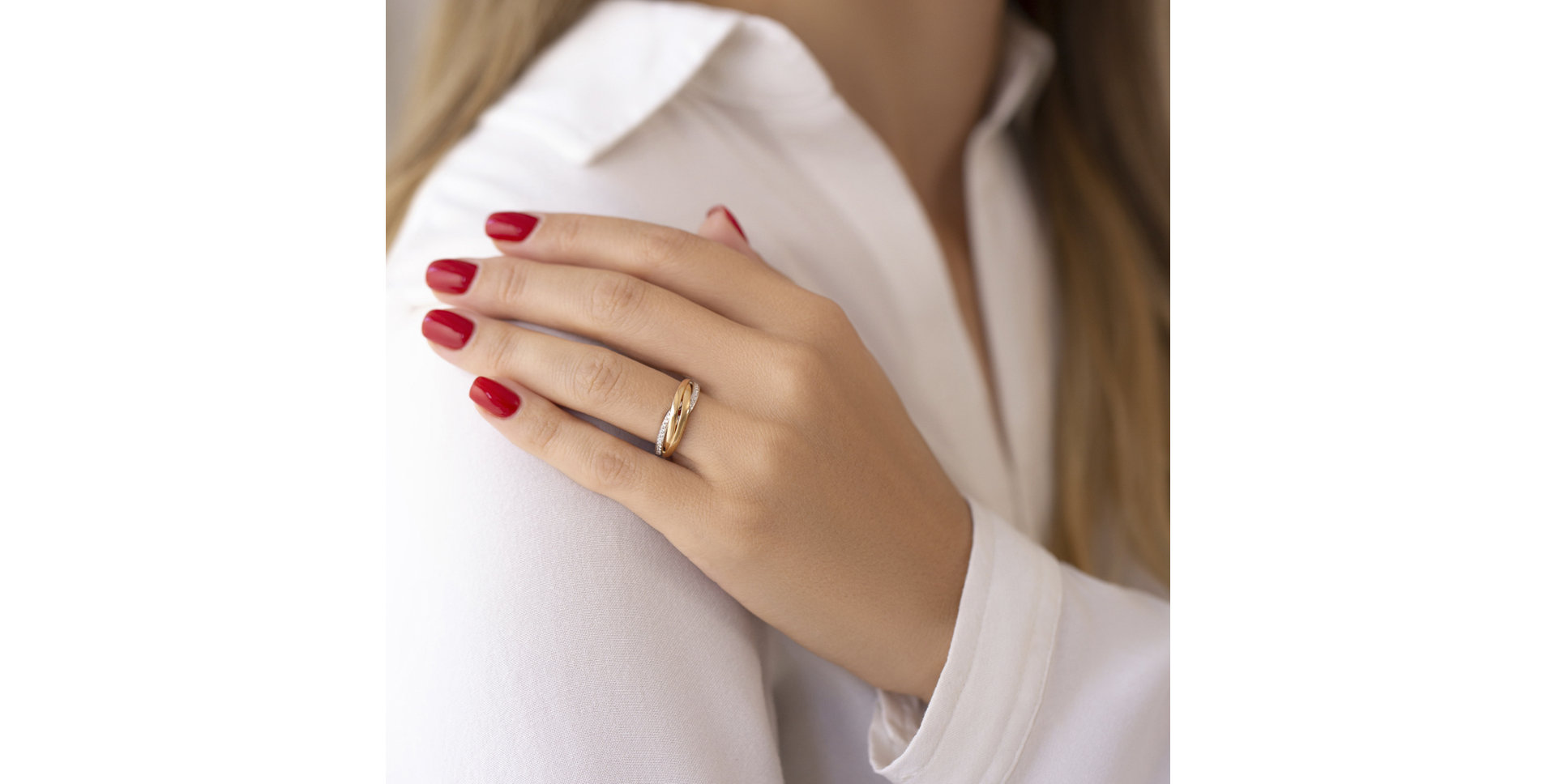 Prsteň s diamantmi Braided Magic