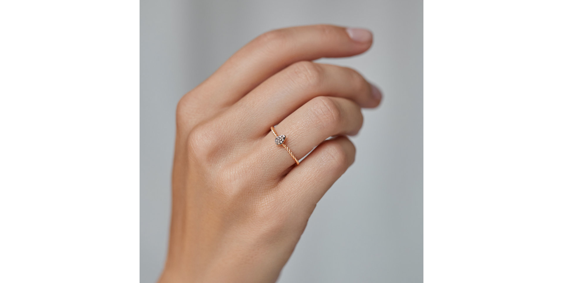 Prsteň s hnedými diamantmi Endless Drop