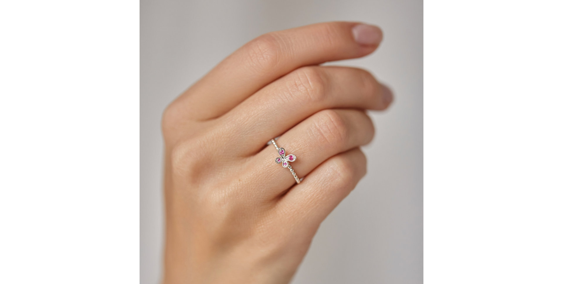 Prsteň s rubínmi Fairytale Butterfly