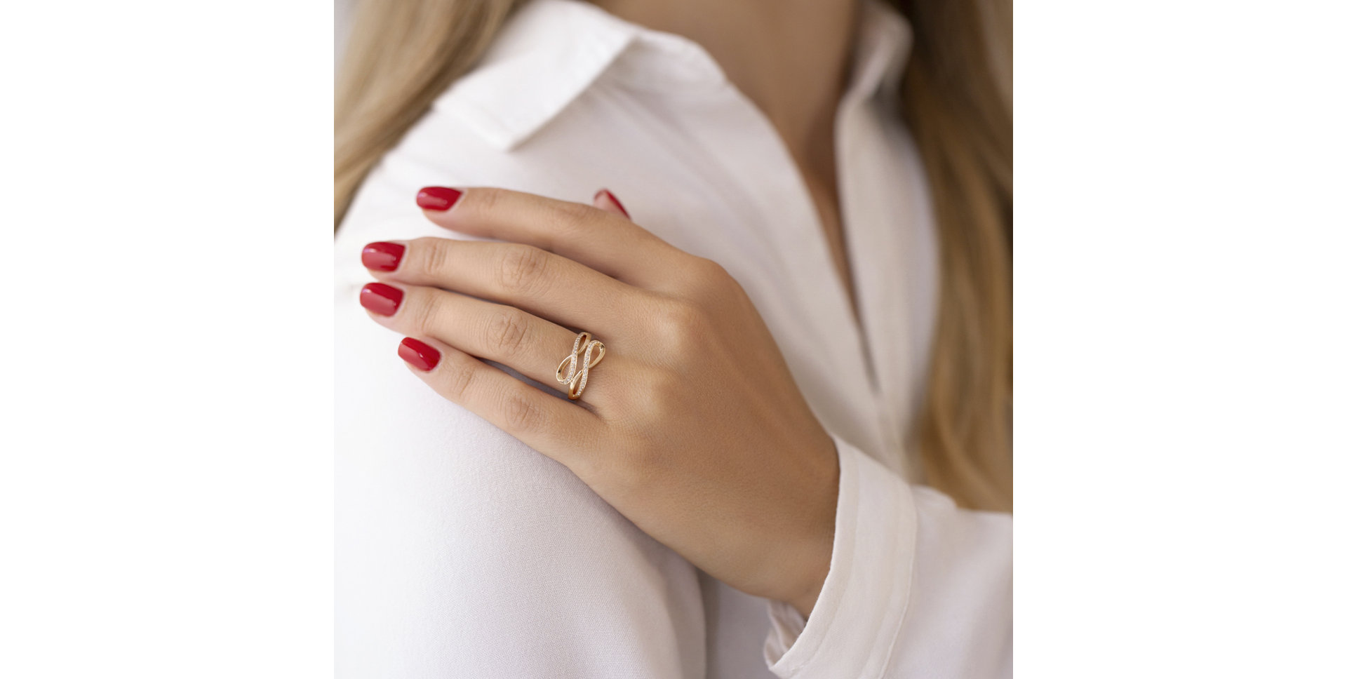 Prsteň s diamantmi Double Infinity