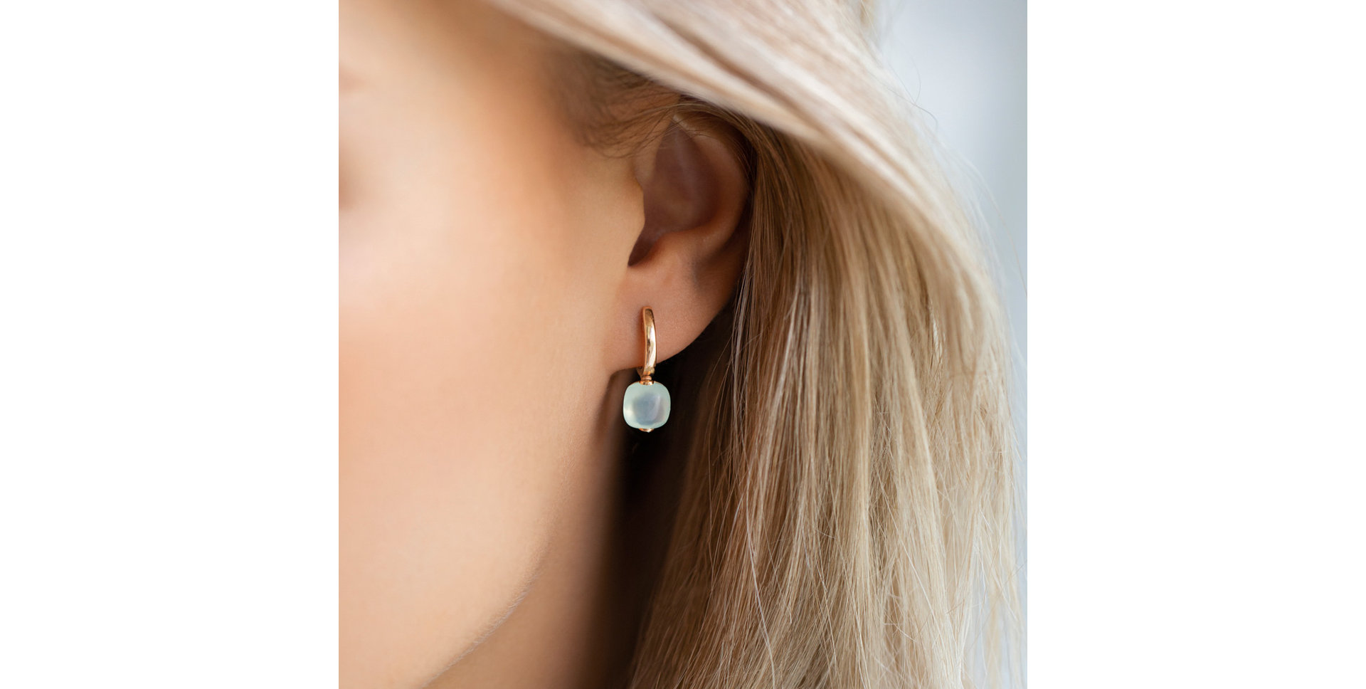 Náušnice s tyrkysovým chalcedónom Bonbon