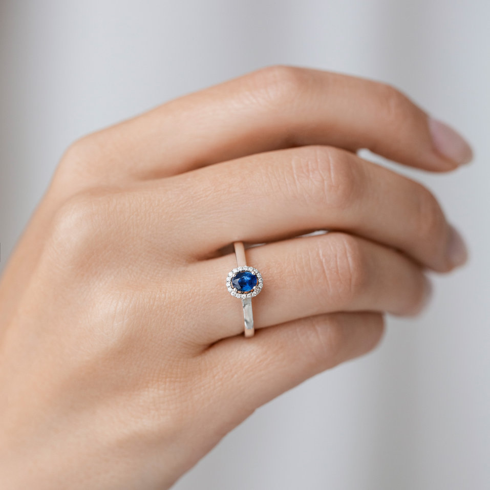 Prsteň s diamantmi a zafírom Princess