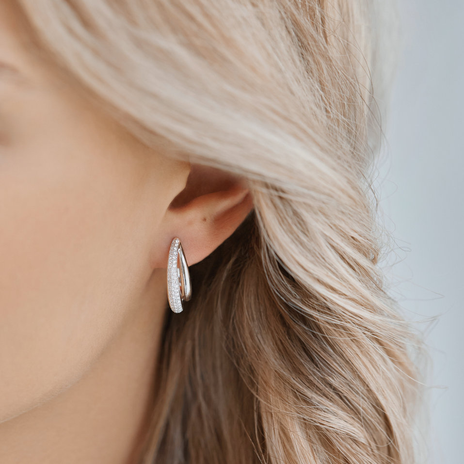 Náušnice s diamantmi Shiny Teardrop