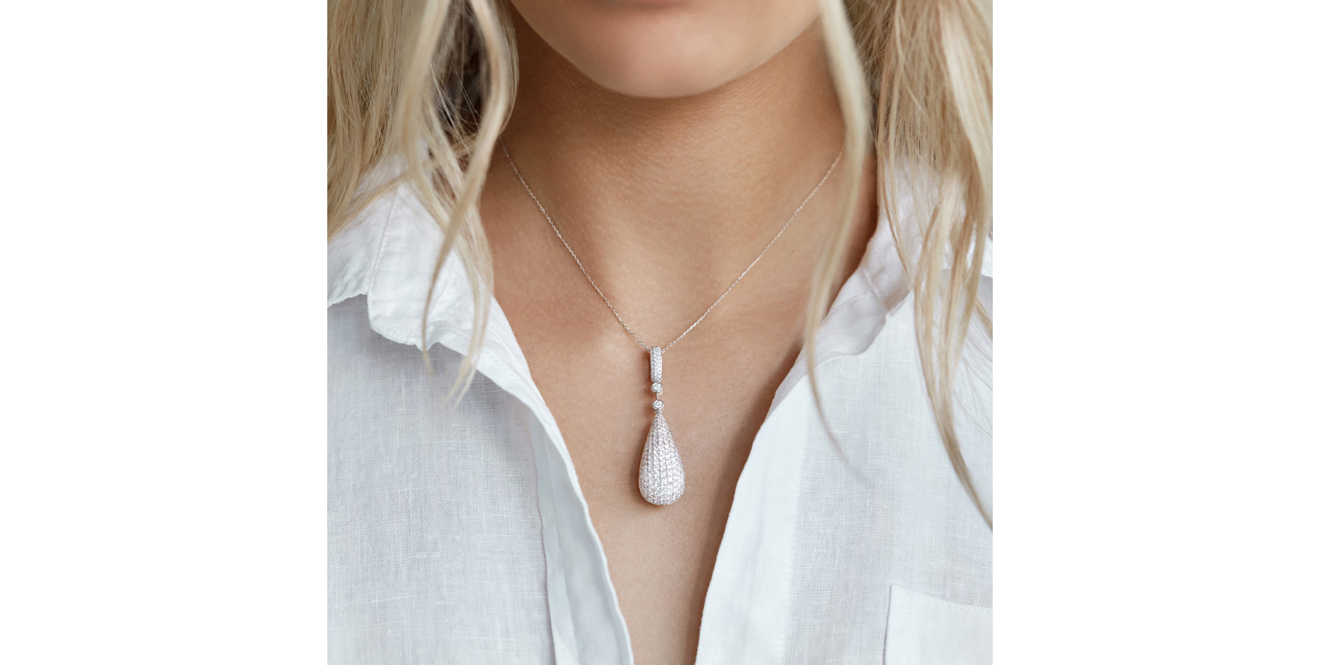 Přívěsok s diamantmi Sparkling Tear