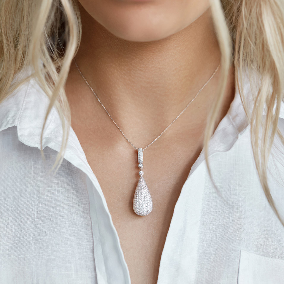 Přívěsok s diamantmi Sparkling Tear