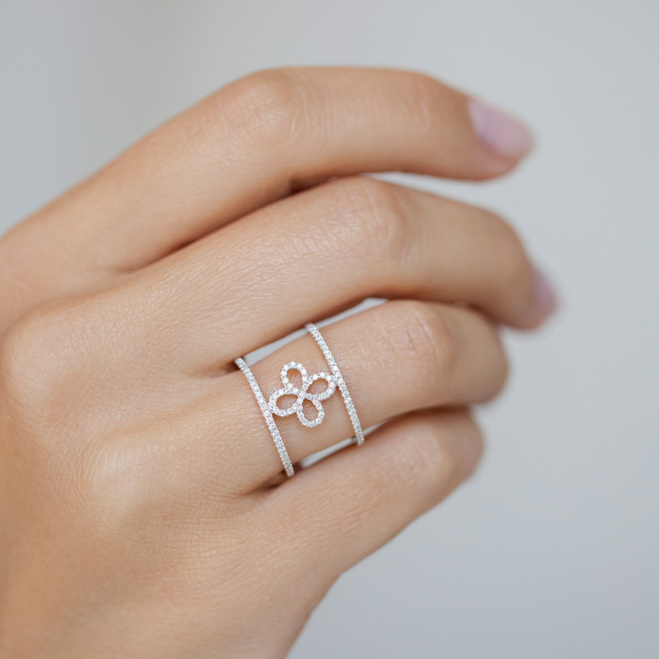 Prsteň s diamantmi Gorgeous Flower