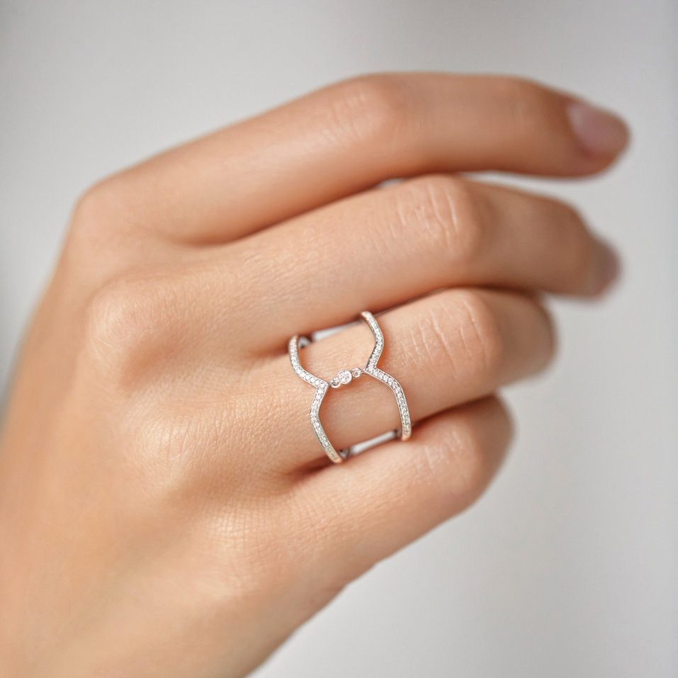 Prsteň s diamantmi Sun Choker