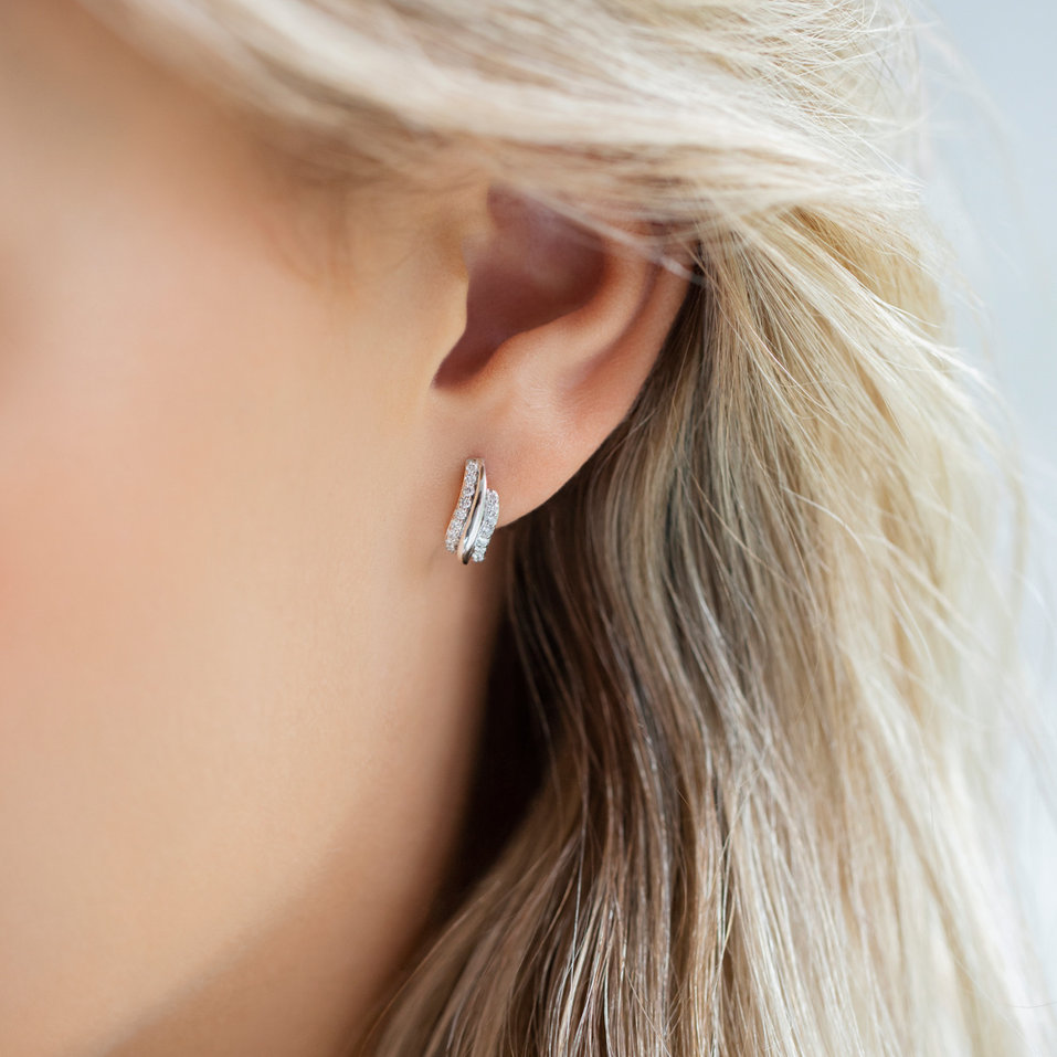 Náušnice s diamantmi Sparkling Sea