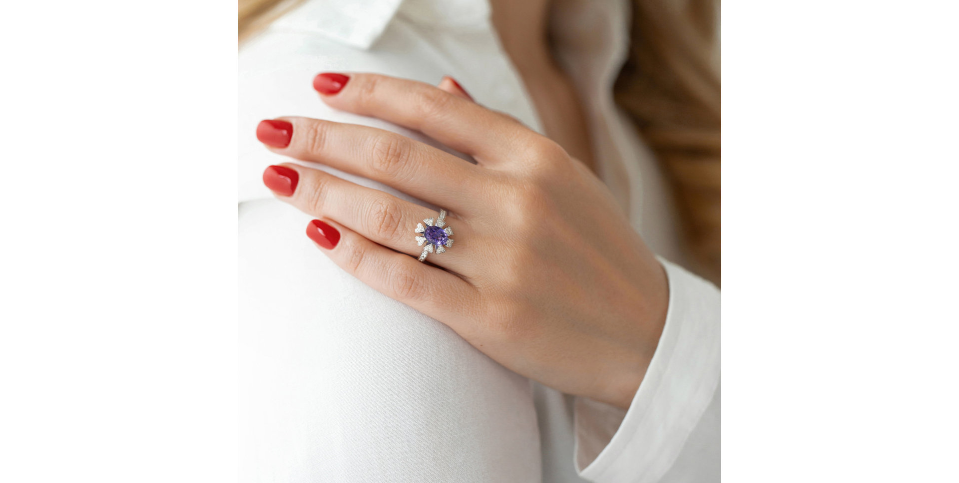 Prsteň so zafírom a diamantmi Goodnight Moon