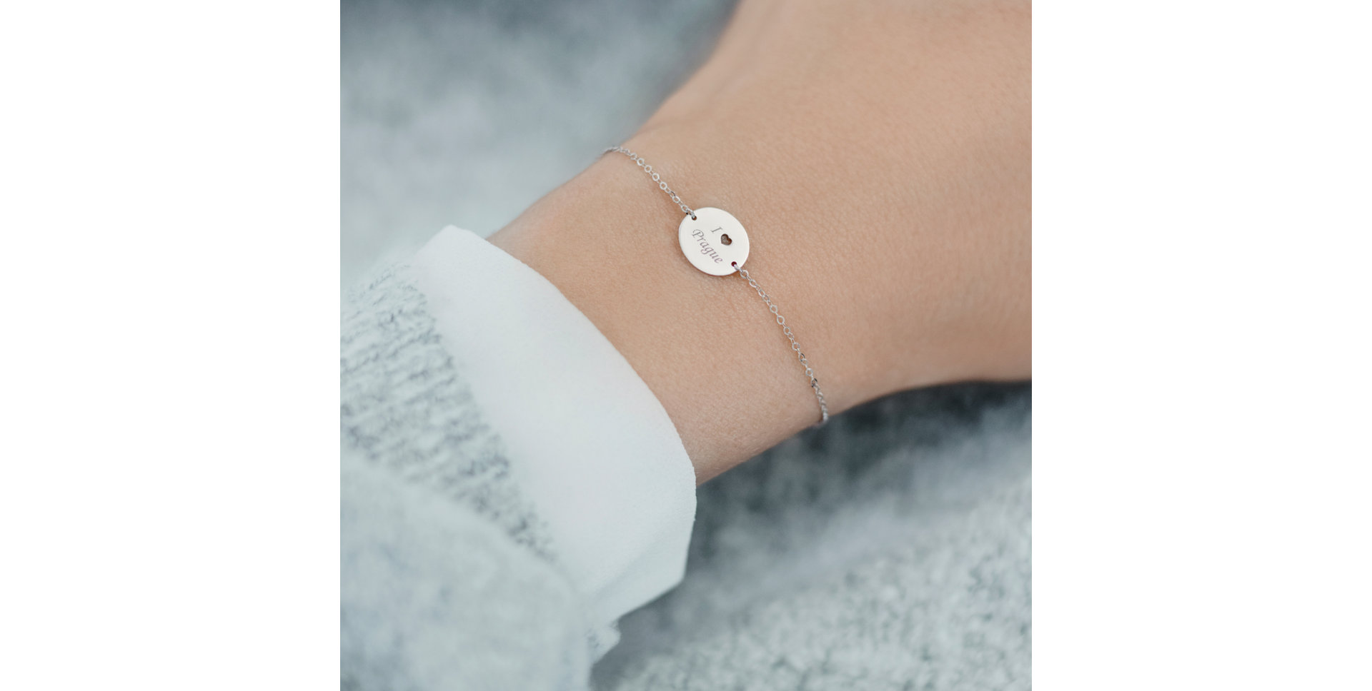 Náramok s diamantom I Love Prague