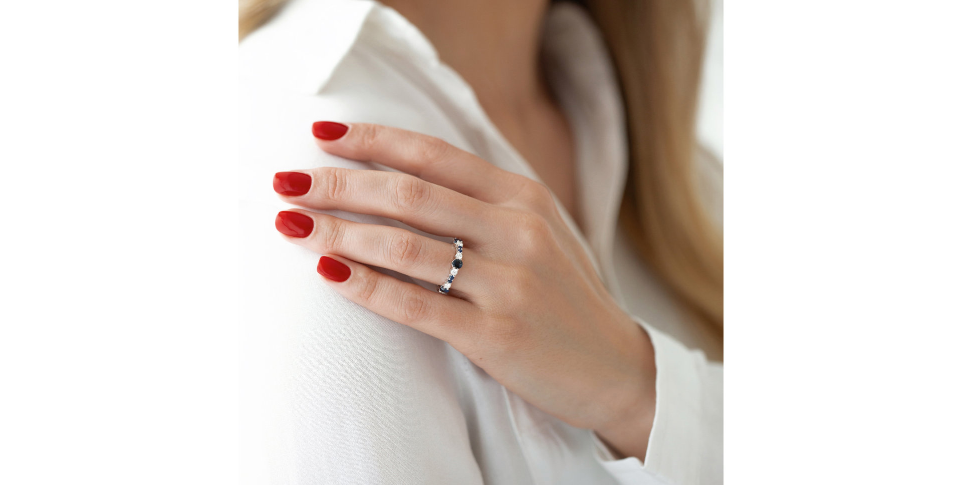 Prsteň s diamantmi a zafírmi Maddalena