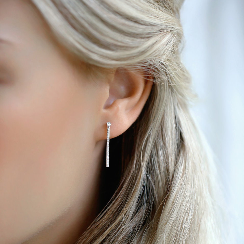 Náušnice s diamantmi Flying Star