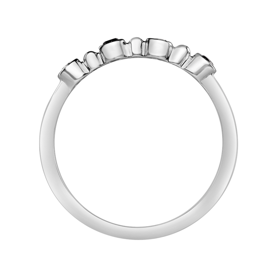 Prsteň s čiernymi a bielymi diamantmi Simplicity