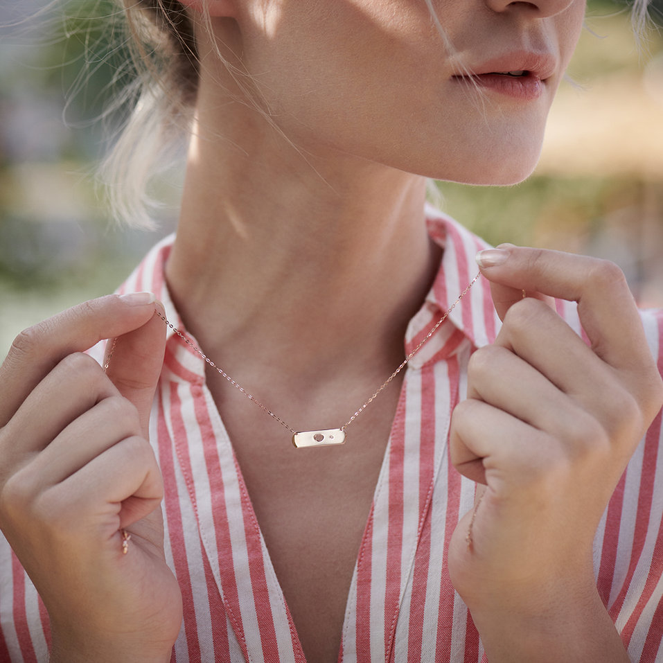 Náhrdelník s diamantom Heart Love