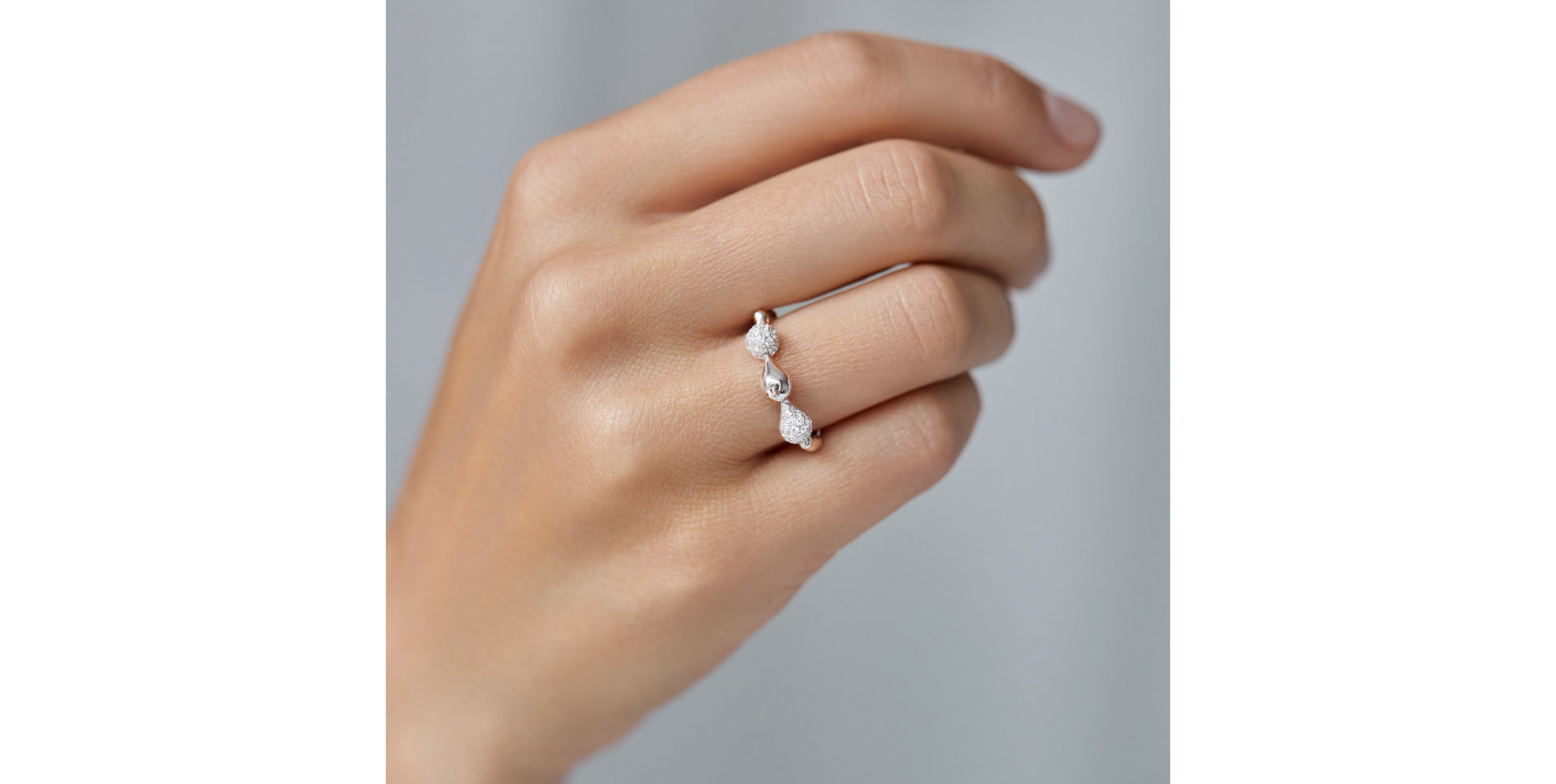 Prsteň s diamantmi Frozen Tear